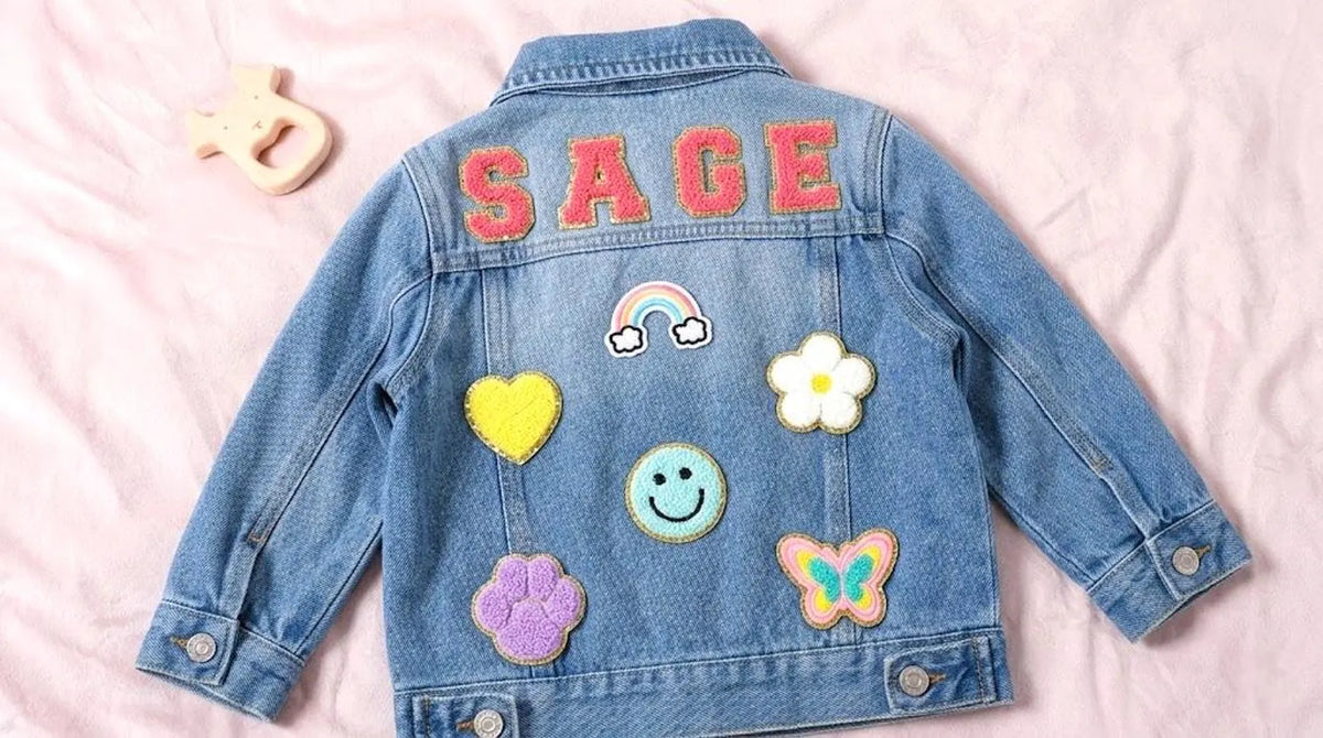 Personalized Chenille Letter Denim Jacket