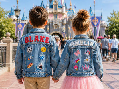 Personalized Chenille Letter Denim Jacket
